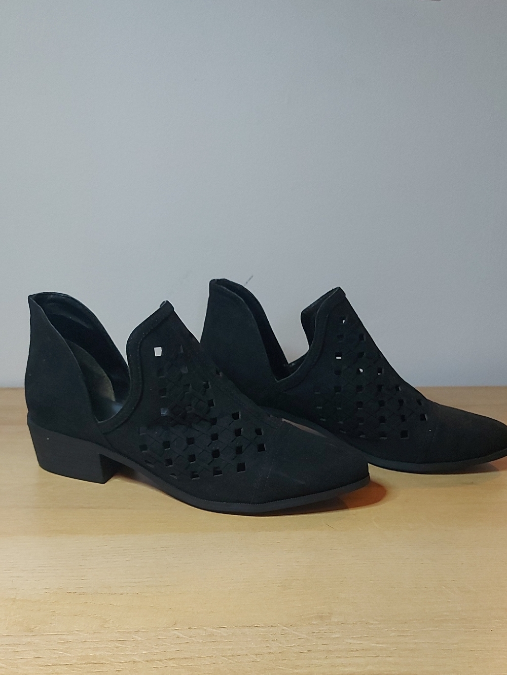 Expressions Perforated Cut-Out Ankle Booties